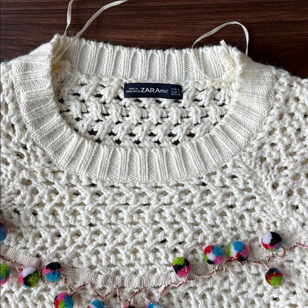 Zara Pom Pom Knit Sweater - Picture 2 of 2